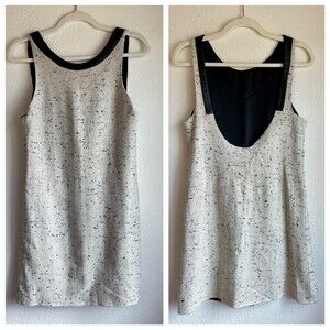 NWT Karen Zambos Vintage Couture Talia Wool Tweed Shift Dress in Black & Cream